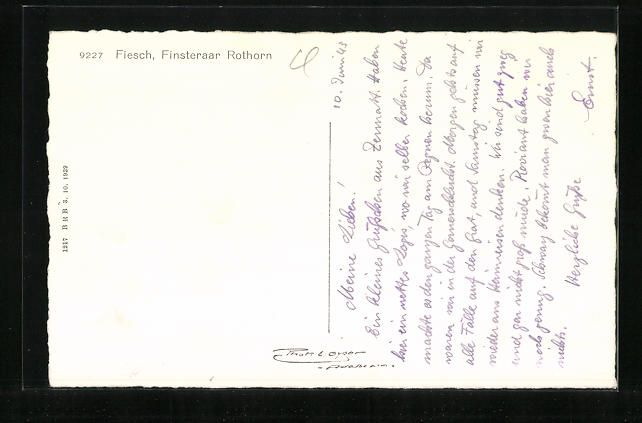 Cartoline postali: Fiesch, Ortsansicht aus der Vogelschau,  – Usato da Berlin venduto da bartko-reher 1