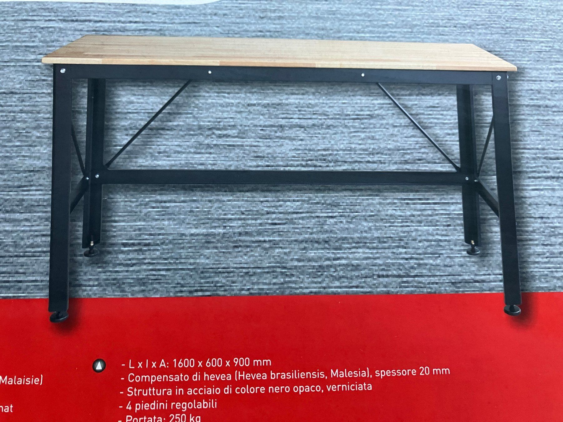 Tavoli: Arbeitstisch Holz-Metall – Nuovo e nell'imballaggio originale da Riedholz venduto da mastercom
