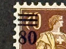 135, postfrisch, verschobener Überdruck in den Rand