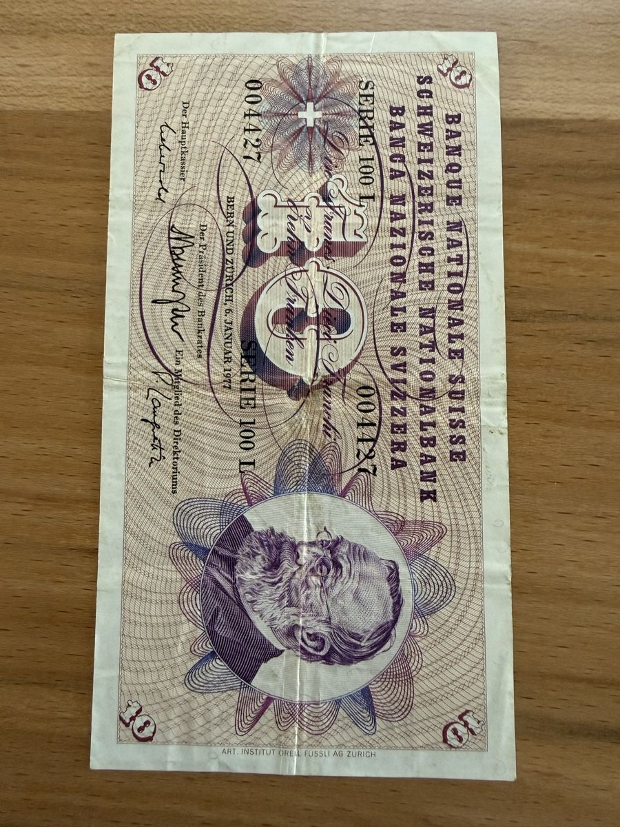 Banconote: 10 Franken Banknote Serie 100 L – Usato da Grenchen venduto da Bastet007