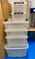 Aufbewahrungsboxen transparent mit Deckel 7er Set