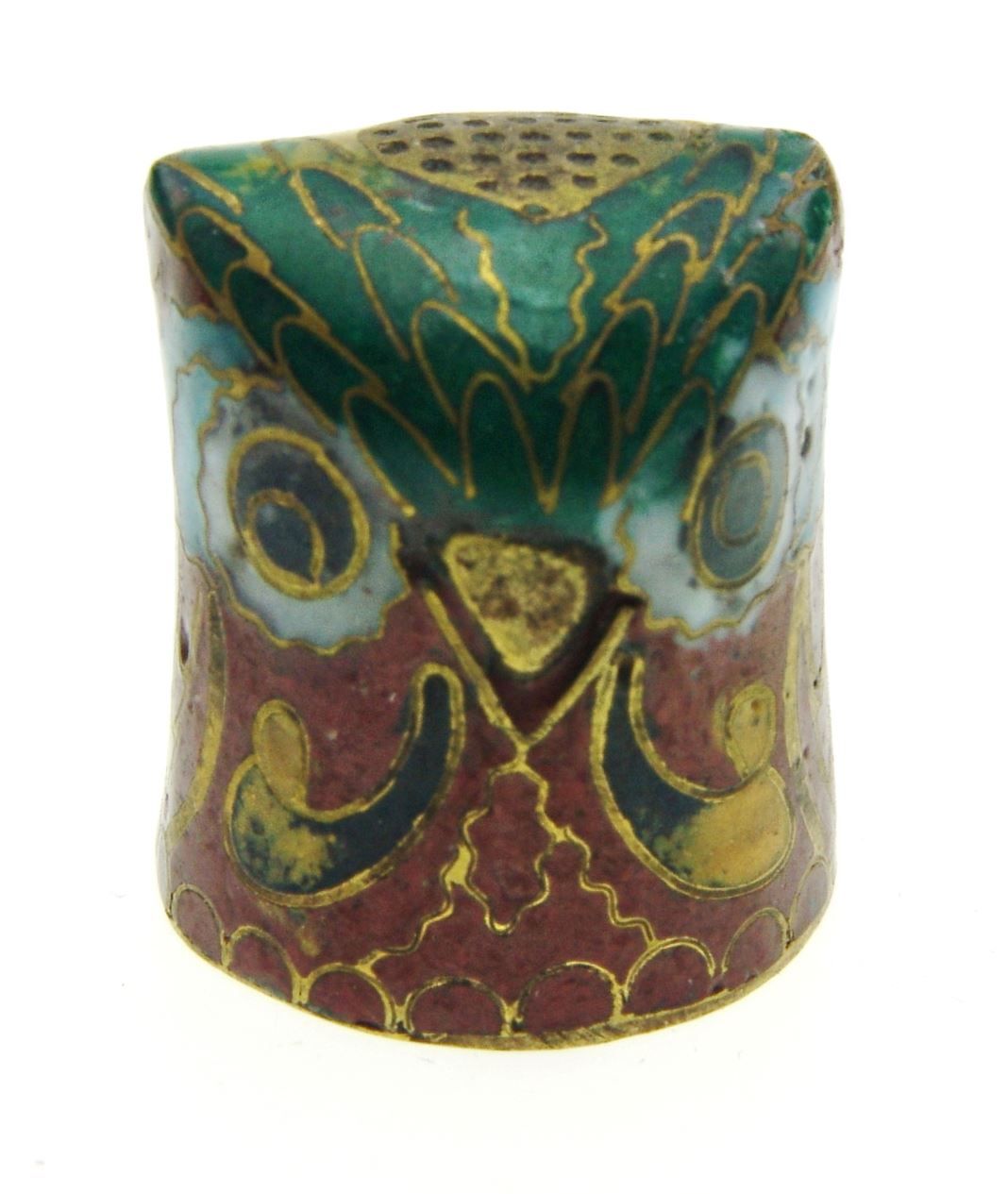 Ditali: Fingerhut - Cloisonne Uhu - Eulenkopf 3 – Usato da Langenthal venduto da hamster-raeumung