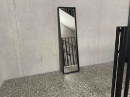 Designer Spiegel Holz 150x40 schwarz