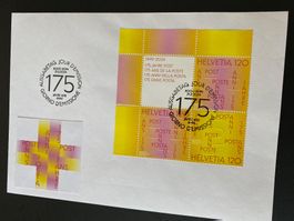 175 Jahre Schweizer Post CH 4er Block Ausgabetagstempel 3 BM