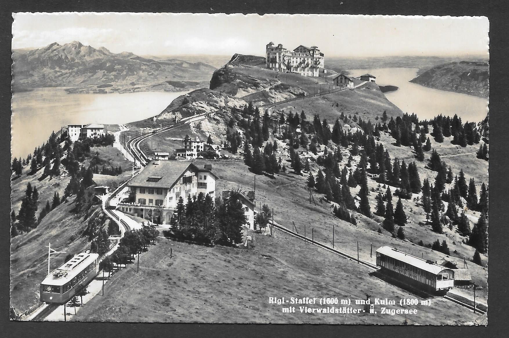 Cartoline postali: Rigi - Staffel und Kulm mit Rigi - Bahn – Usato da Olten venduto da clotaldi