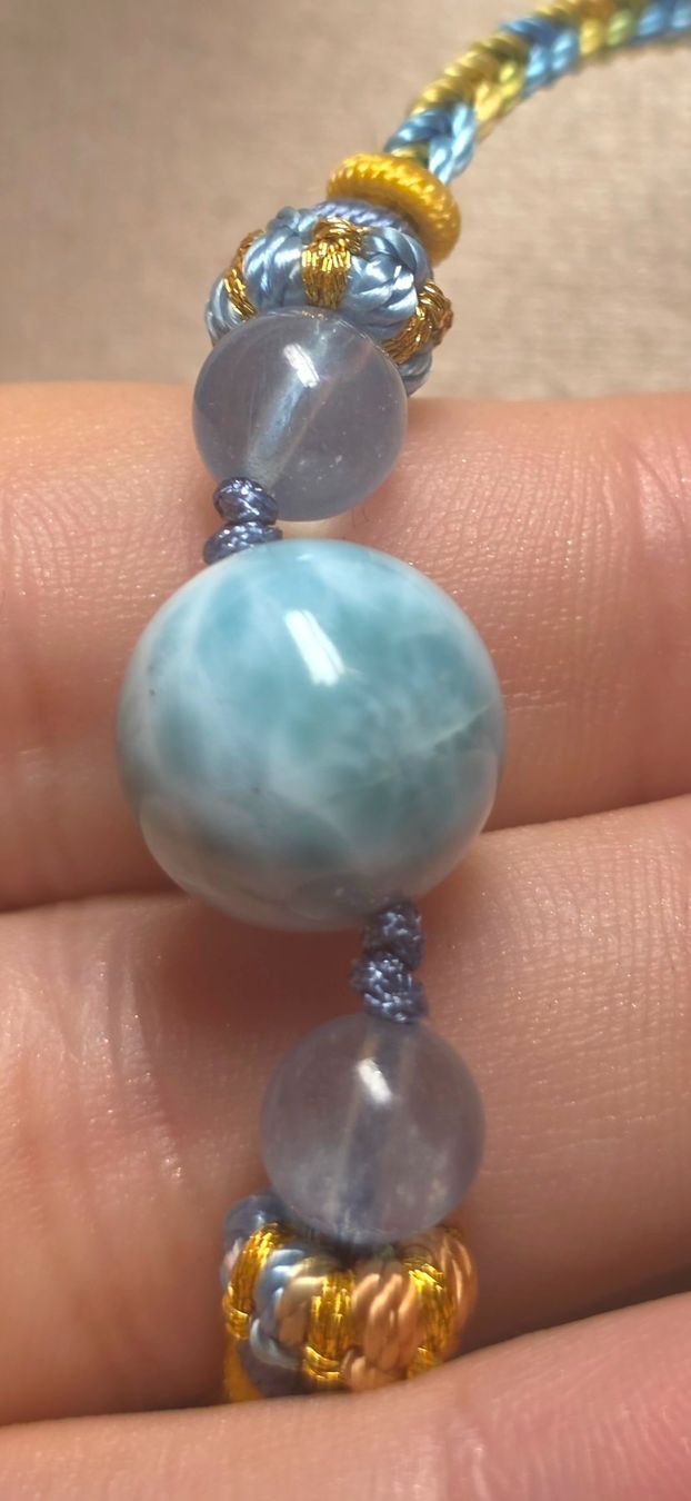 Minerali & Pietre curative: Larimar/Aquamarin Kordelkette – Nuovo e nell'imballaggio originale da Matzingen venduto da Shay_Crystalz 2