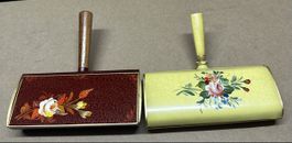 2 Vintage Tischkehrer-handbemalt mit Blumen