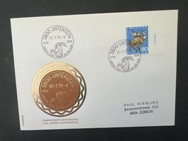 Unterseen Sonderbrief-Stempel 750 Jahre 1979 (M657)