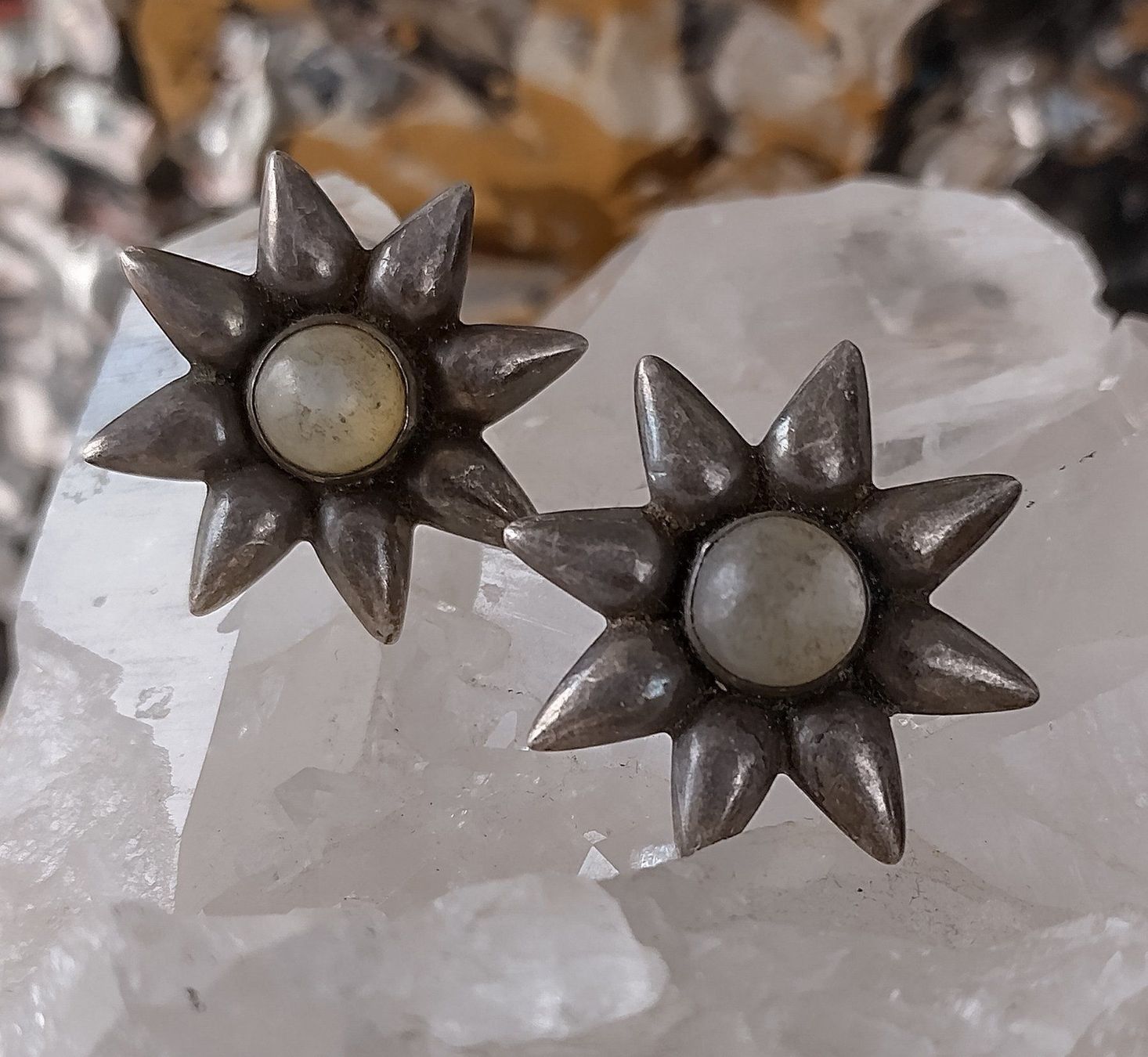 Ohrringe & -stecker: STERN - BLUME OHRRINGE IN 925 SILBER – Gebraucht aus Romanshorn von Glitzer-Paradies