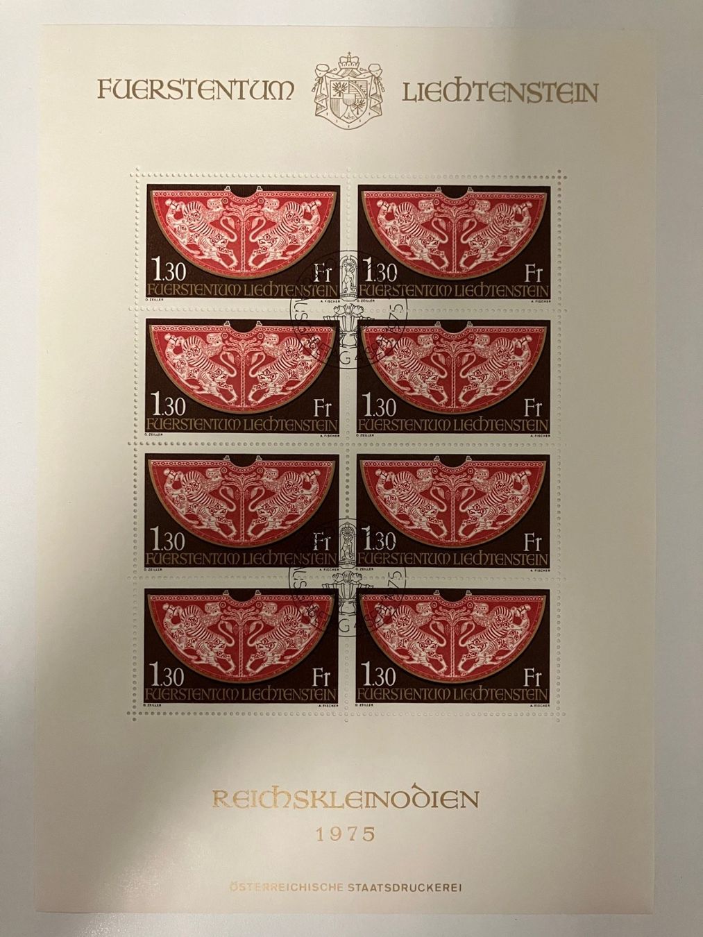 Tutti i francobolli: Liechtenstein, Kat. 571 Kleinbogen, gestempelt – Usato da Würenlos venduto da Eulenpostuhu