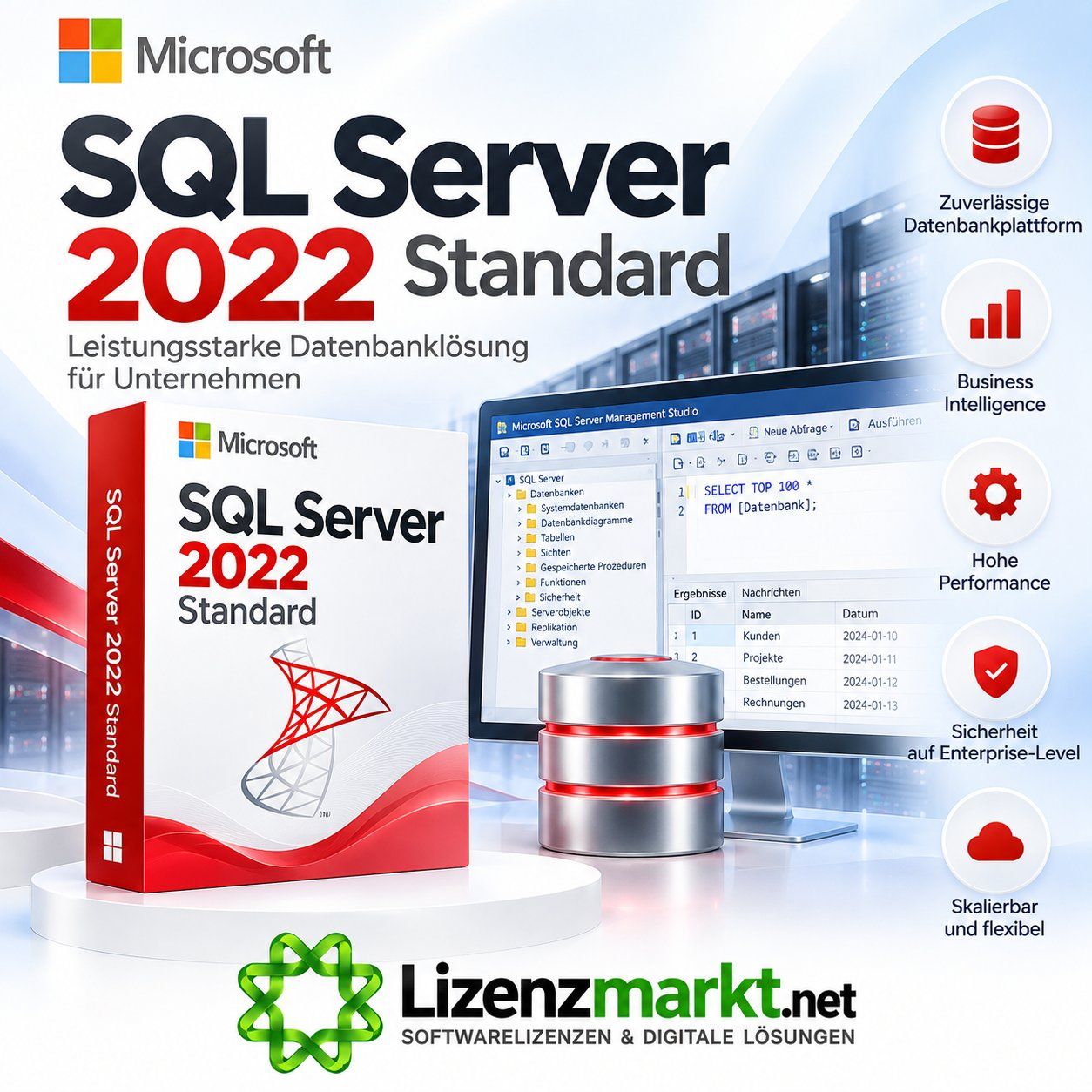 Microsoft Software: Microsoft SQL Server 2022 Standard – Neu (gemäss Beschreibung) aus Gossau SG von Lizenzmarkt