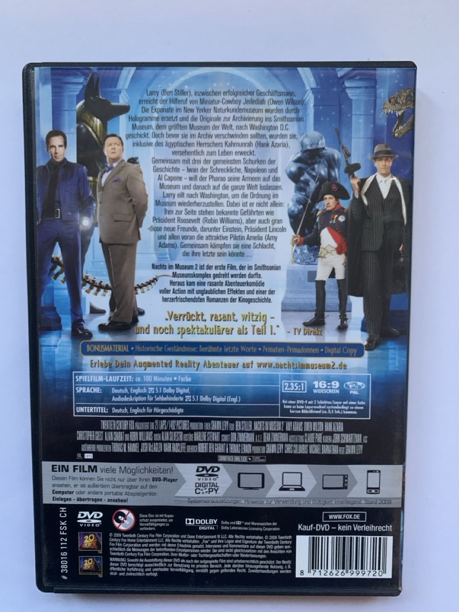 Tutti i DVDs: DVD Nachts im Museum 2  – Usato da Salavaux venduto da Lune_Diurne 1