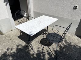 Gartentisch, Bistrotisch mit zwei Stühlen