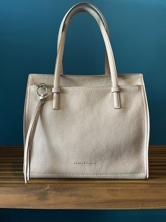 Salvatore Ferragamo Tote Bag Leather Beige Good Condition