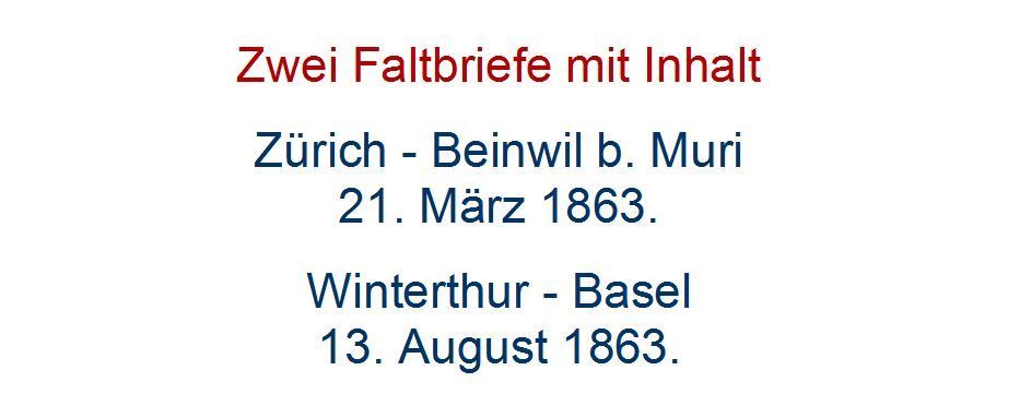 Tutti i francobolli: Zwei Faltbriefe mit Inhalt 1863 – Usato da Flamatt venduto da samowarow 1
