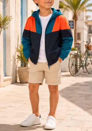 VESTE À CAPUCHE COLOR BLOCK ENFANT