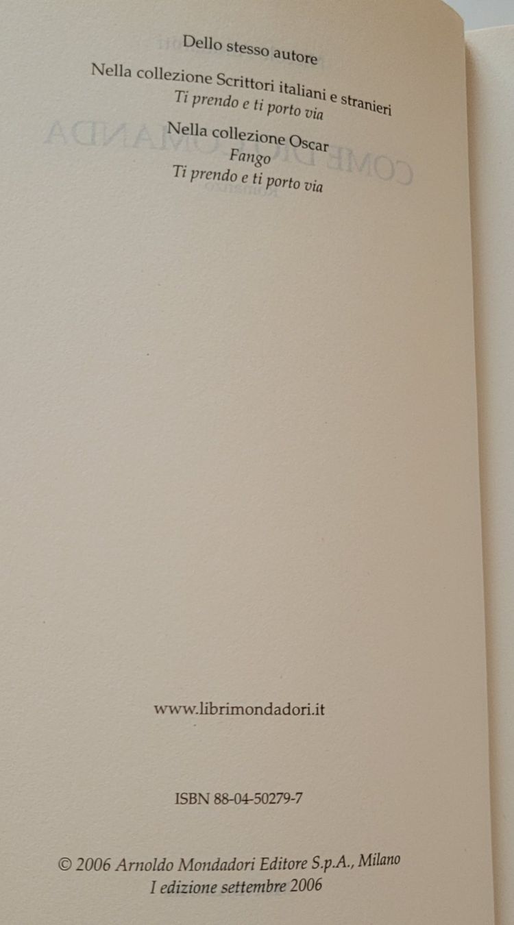 Libri: Niccolò Ammaniti - Come Dio comanda – Usato da Zürich venduto da fourpaws 3