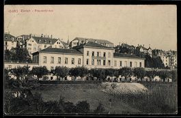 AK Zürich, Blick zur Frauenklinik, 1909