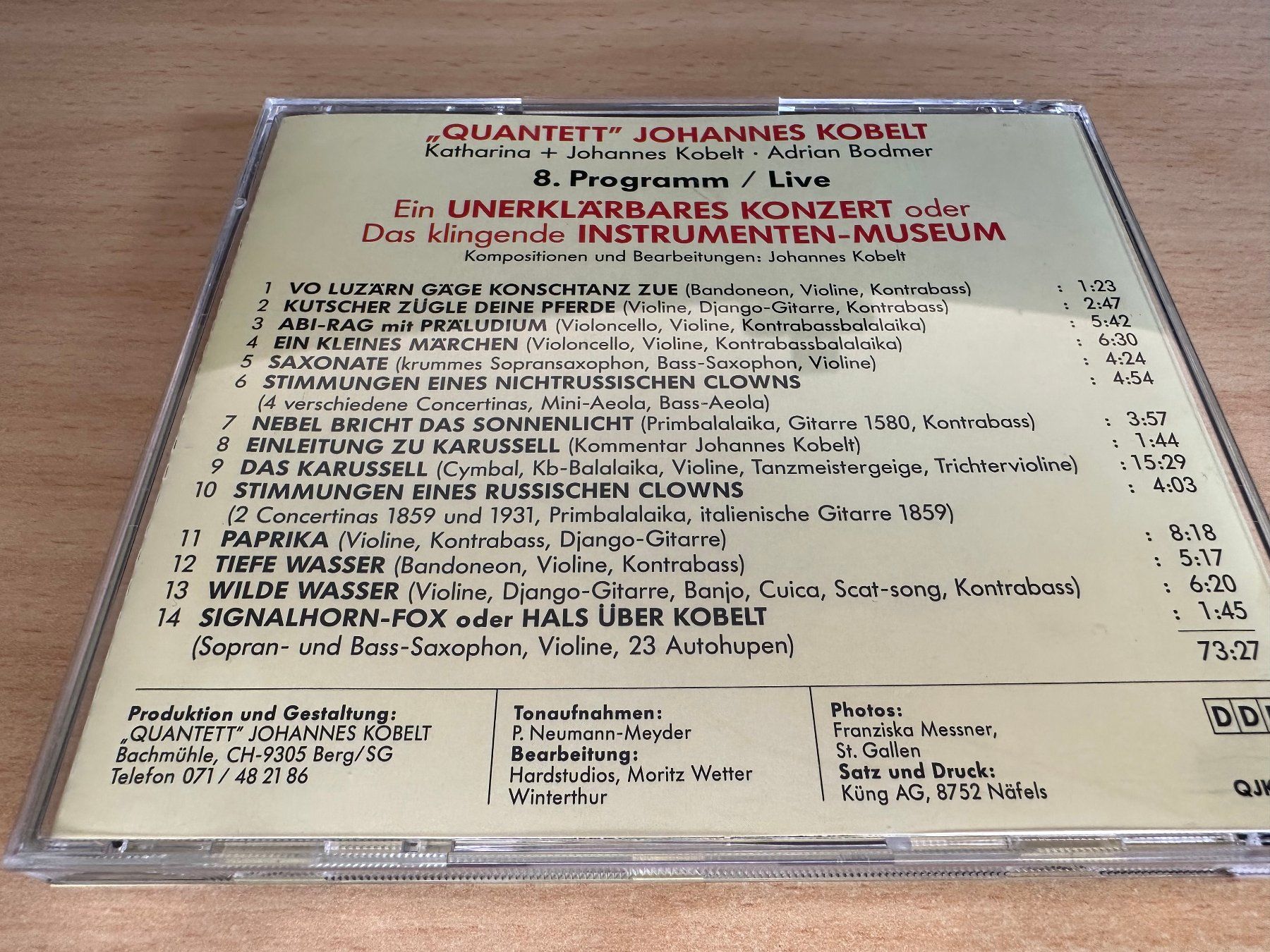 CD: Quantett Johannes Kobelt – Ein Unerklärbares Konzert Oder – Usato da Rikon im Tösstal venduto da Alpenmutz 1
