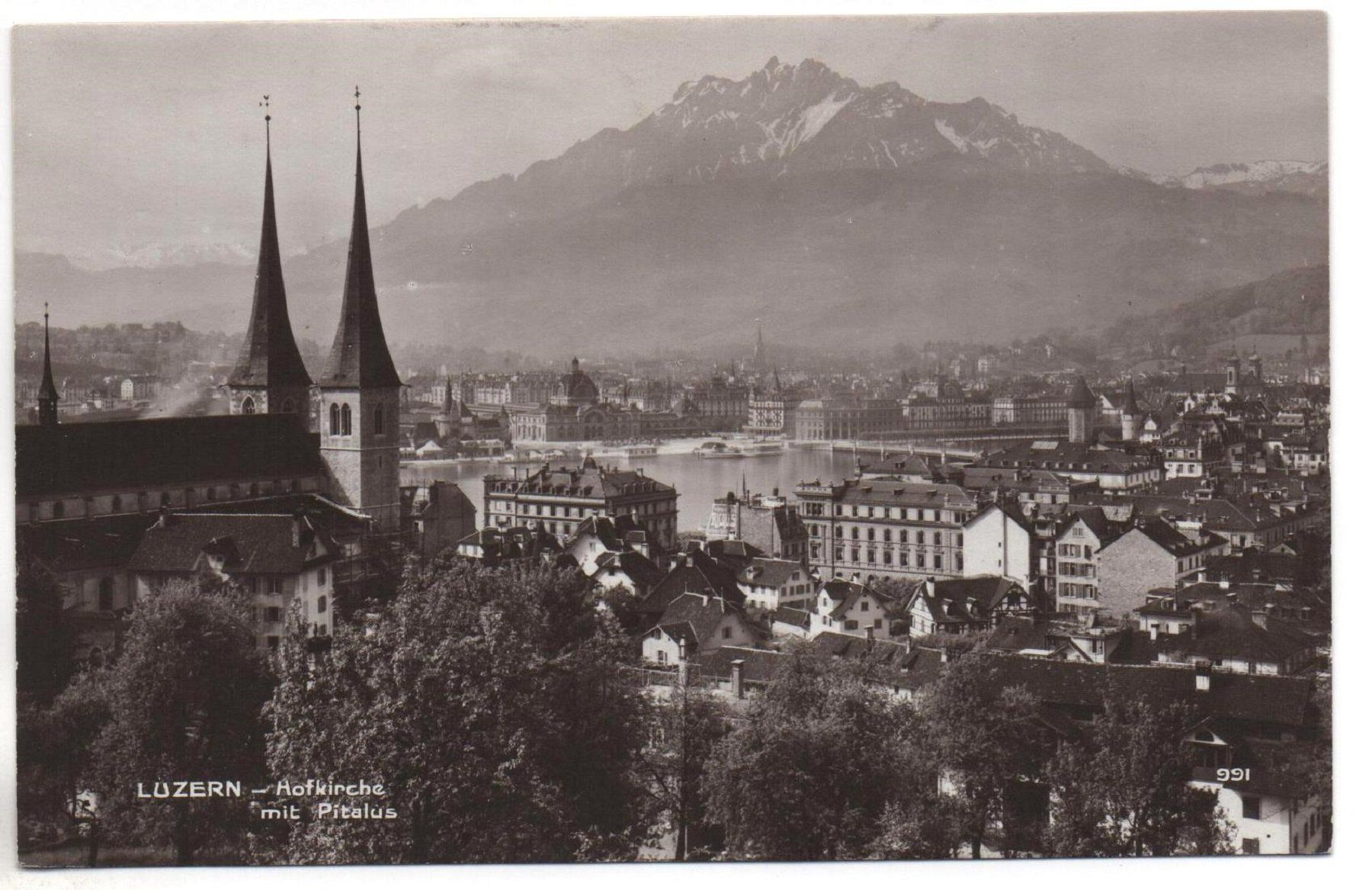 Cartoline postali: LUZERN Hofkirche mit Pilatus – Nuovo (secondo la descrizione) da Jona venduto da philajona