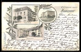 AK Burgdorf, Hotel Rössli, Kant. Technikum und Metzgergasse