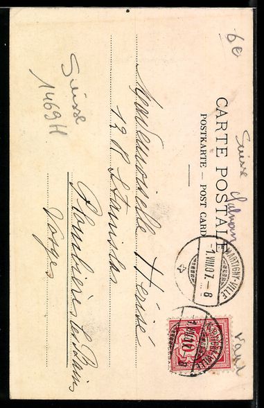 Cartoline postali: AK Salvan, Rue et Eglise, 1907 – Usato da Berlin venduto da bartko-reher 1