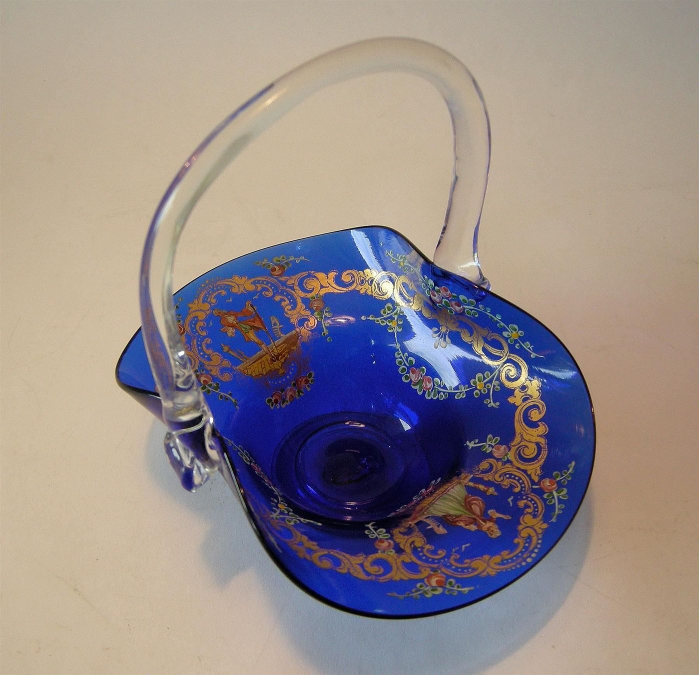 Murano Bicchieri: KORB AUS GLAS MIT FEINER EMAILMALEREI. – Usato da Grandcour venduto da Flowerstyle 3