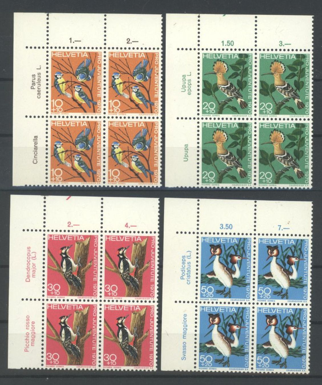 Tutti i francobolli: 1970, Pro Juventute, Viererblöcke ** – Usato da Willisau venduto da Vollstempel