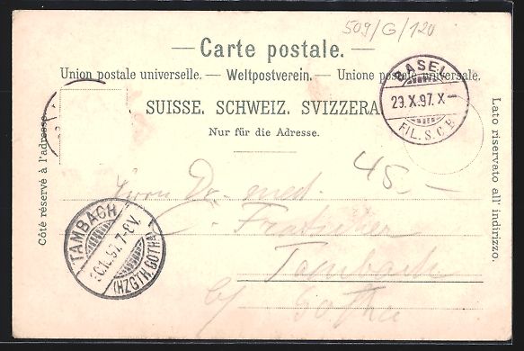 Cartes postales: Litho Basel, Teilansicht, St. Jacobs Den – D'occasion à Berlin par bartko-reher 1