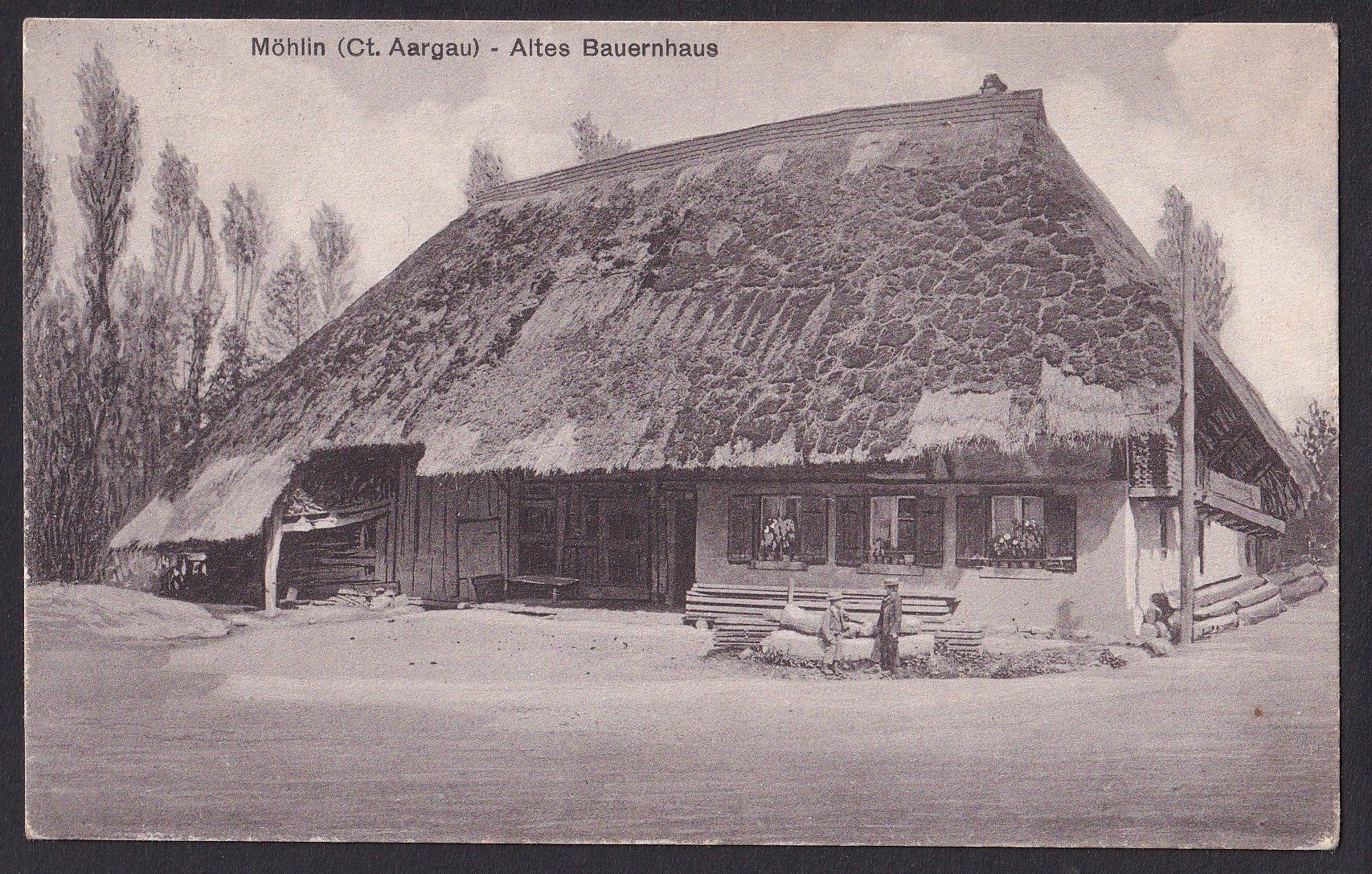 Cartoline postali: Möhlin Aargauer Bauernhaus Strohdachhaus – Usato da Olten venduto da clotaldi