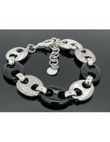 Armband Maglia Marina palladiniert mit Zirkonia 18.5 cm