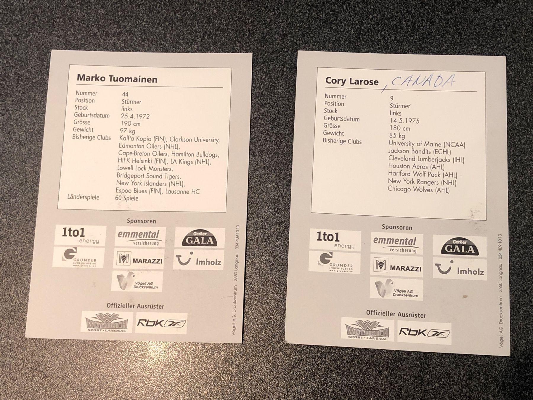 Autografi: 4 Original Autogrammkarten SCL Tigers u.a. – Usato da Lufingen venduto da Rac0 1