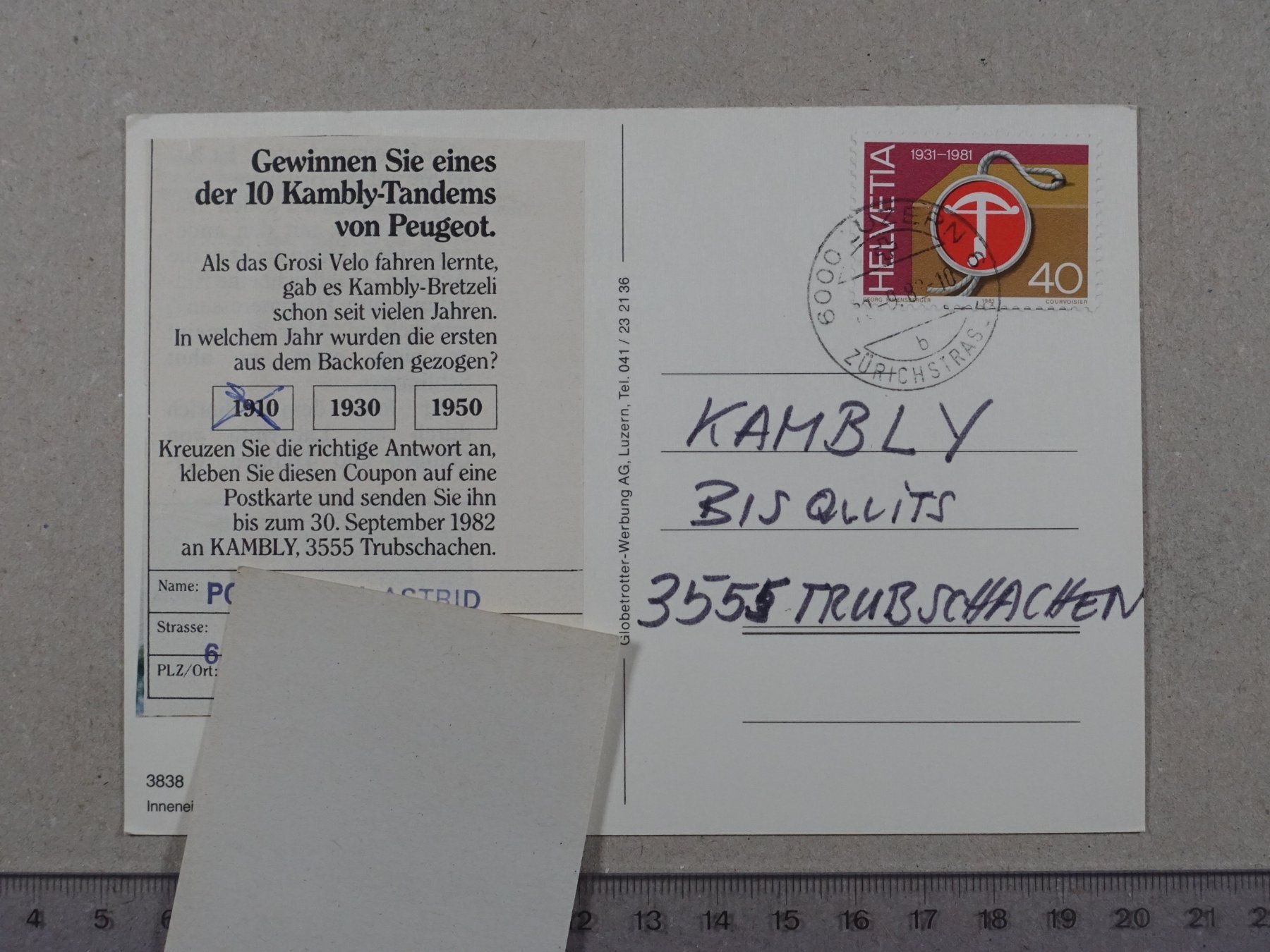 Cartoline postali: Luzern, Cafe Snack EPOCA, 1982 – Usato da Lenzburg venduto da fh1 1