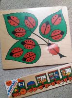 Set Holzpuzzle Käfer + Eisenbahn neu+ovp
