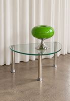 Vintage Space Age Mid Century Glas-Chrom Beistelltisch