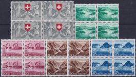 1952, Pro Patria B56-B60 Viererblöcke */**: Kat: 46.-+