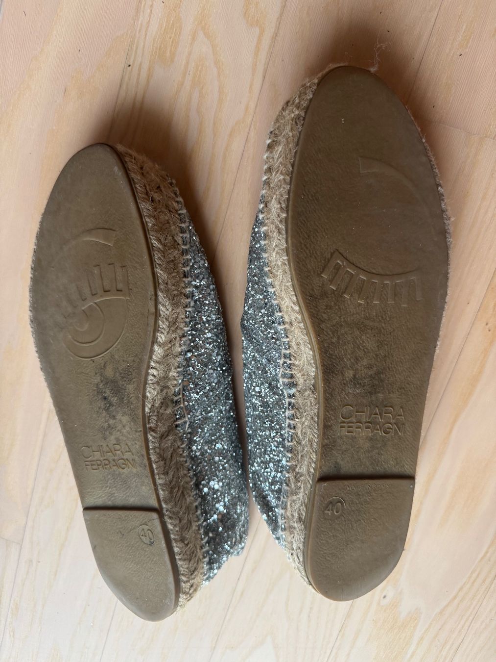 Scarpe da donna: Chiara Ferragni Espadrilles Silber Glitzer, Gr. 40 – Usato da Winterthur venduto da damoiselles 2
