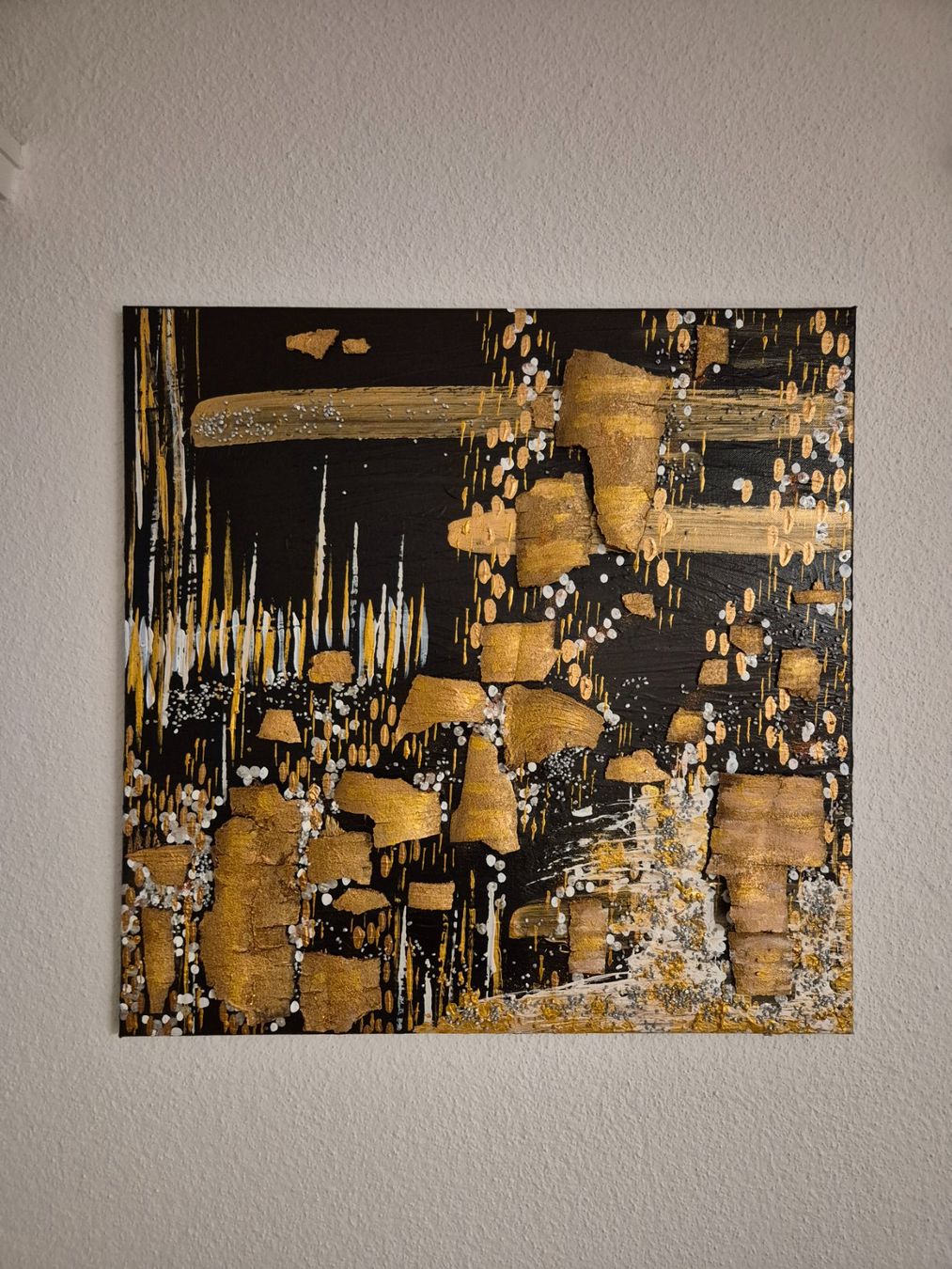 Foto & Immagini: Bild Acryl Stardust schwarz-gold – Usato da Einsiedeln venduto da Lunajune1