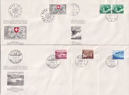 PP 1953 Komitee FDC, B61-B65, Seen + Wasserläufe