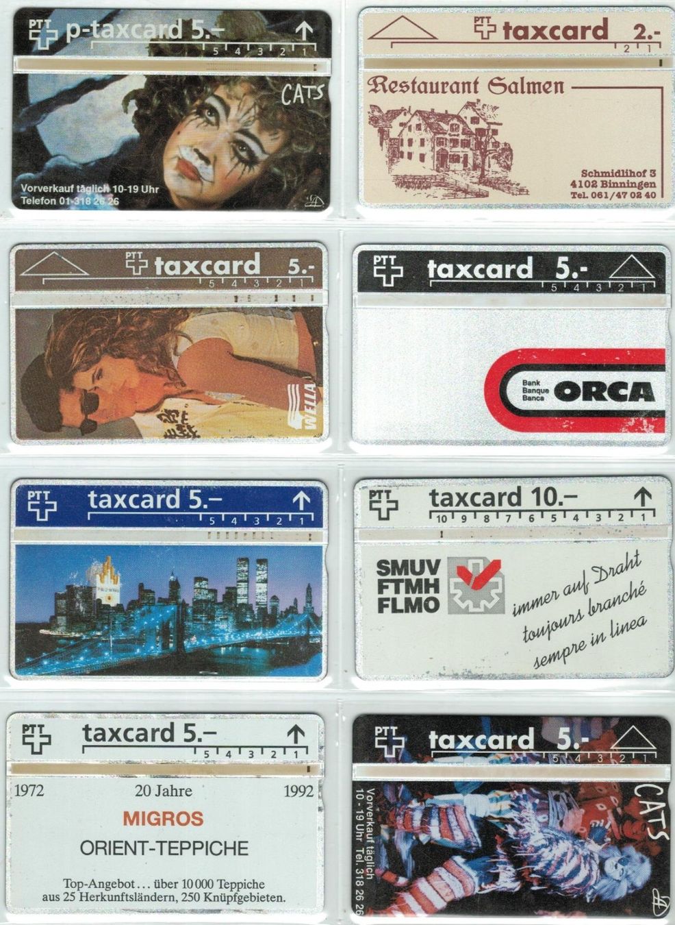 Schede telefoniche: 8 Taxcards – Usato da Zürich venduto da Tolima194