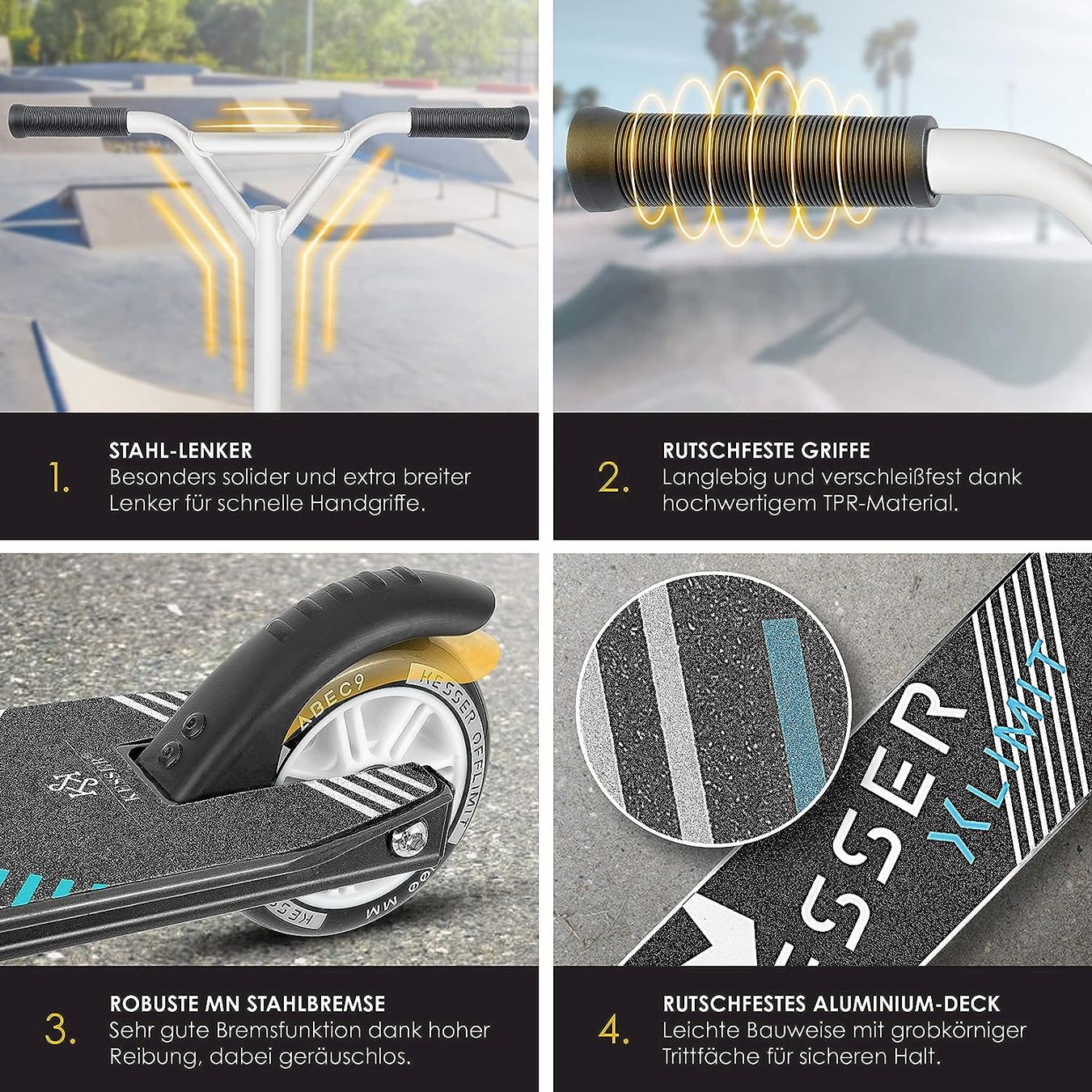 Kickboard: KESSER Stunt Scooter Weiß / Schwarz – Nuovo e nell'imballaggio originale da Bottighofen venduto da zaap 4