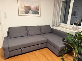 FRIHETEN Eckbettsofa mit Bettkasten, Skiftebo dunkelgrau