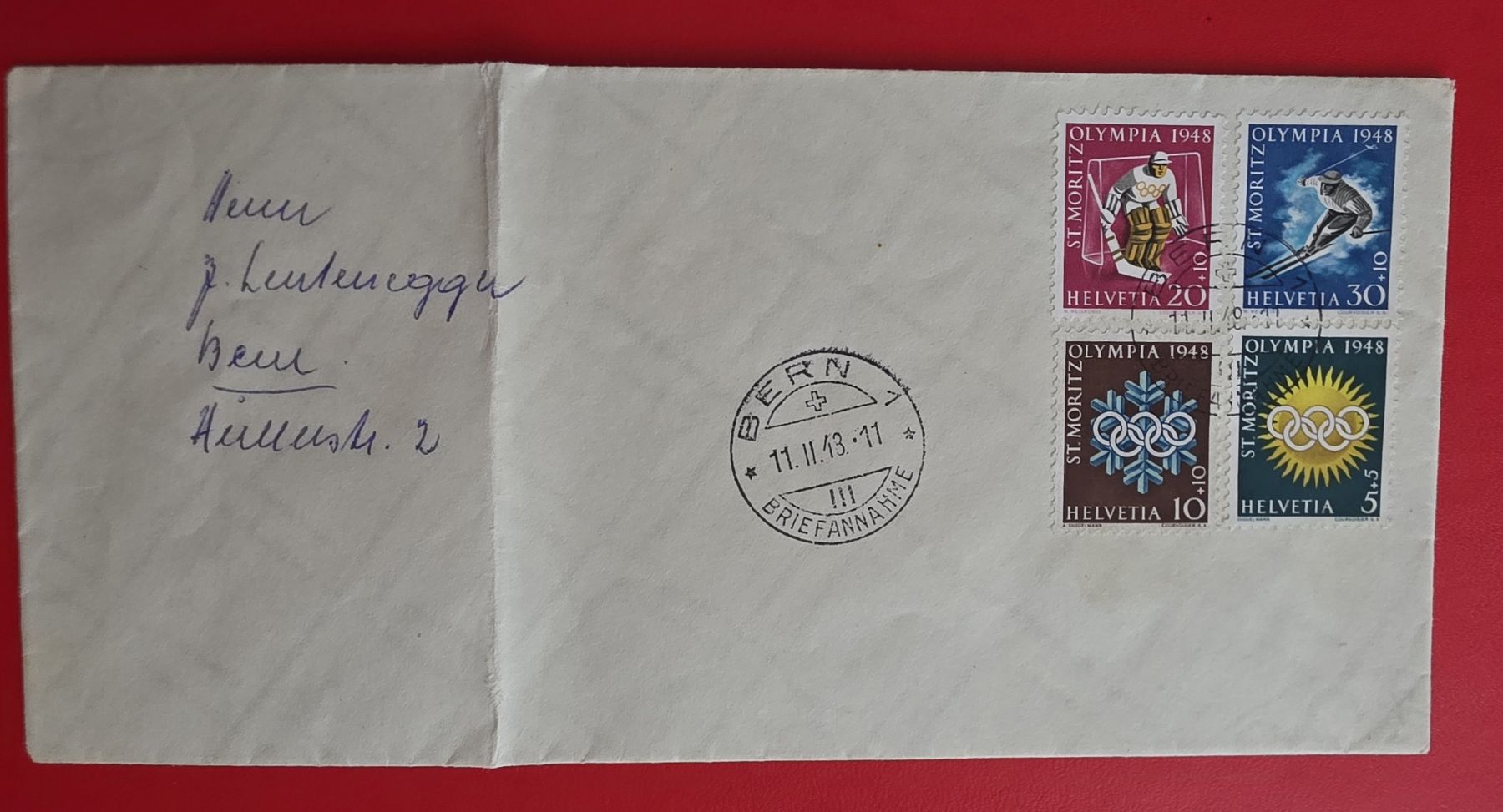 Tutti i francobolli: 1948 Olympia Brief St Moritz – Usato da Bern venduto da Kocholo 3