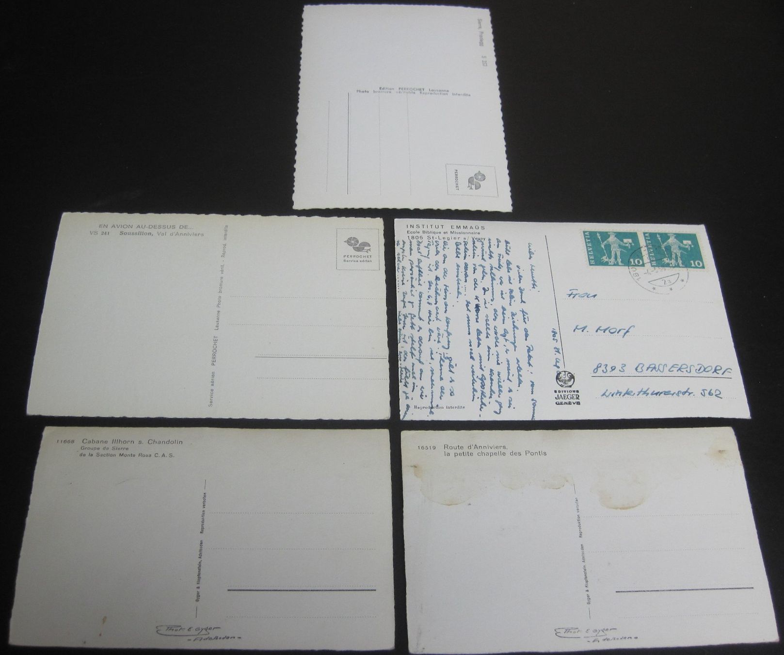 Cartes postales: Schweiz 5 verschiedene alte Ansichtskarten – D'occasion à Waltenschwil par lehrblaetz55 1
