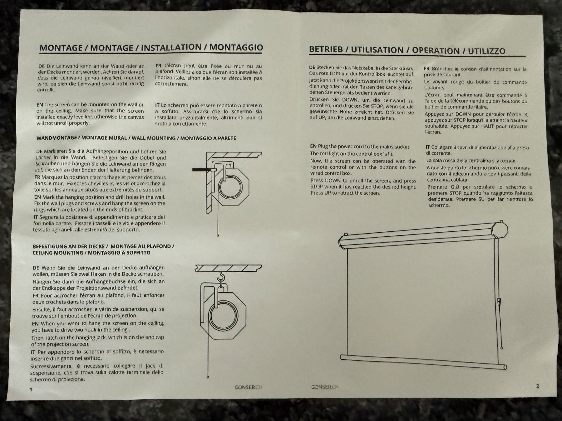 Heimkino: Leinwand Beamer elektrisch – Neu (gemäss Beschreibung) aus Islikon von Aha2 1