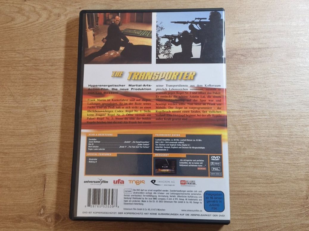 Tutti i DVDs: The Transporter (2002) DVD – Usato da Pfungen venduto da Whitie 1