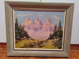 Gemälde – Berglandschaft mit drei Gipfeln