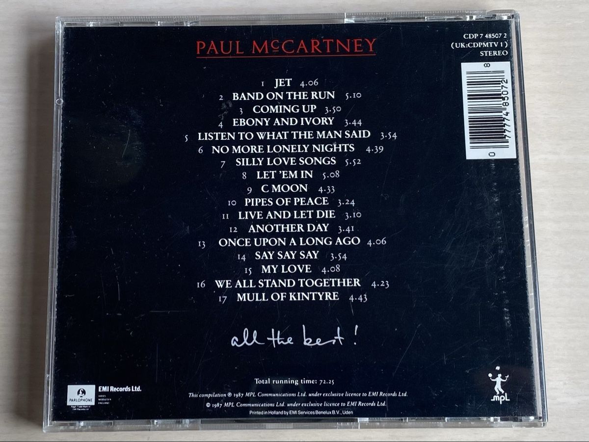 CD: Paul McCartney - All The Best! CD – Usato da Oberried Brienz venduto da Chyara 1