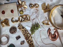 Schmuck Konvolut, Vintage Bijouterie, Gold & Rosegoldig