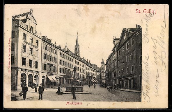 Cartes postales: AK St. Gallen, Marktgasse – D'occasion à Berlin par bartko-reher